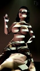 3d areolae big_breasts bioshock bioshock_infinite black_hair blue_eyes breasts busty cigarette elizabeth_comstock eyeshadow female female_focus female_on_top fjmvmy hourglass_figure large_breasts lingerie lipstick long_hair makeup male male_pov nipples pale-skinned_female pale_skin penis pov sex smoking tagme vagina vaginal_penetration vaginal_sex wide_hips