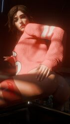 dildo fucking_machine lara_croft lara_croft_(survivor) stockings sweater tomb_raider