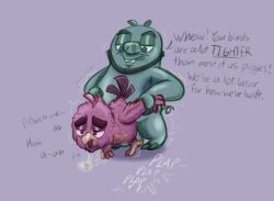 air_puff anal anal_sex angry_birds anthro arm_pull avian beak beard bent_over bird black_beard black_facial_hair buckteeth cloven_hooves colored curled_tail dated dialogue domestic_pig dominant dominant_male duo english_text facial_hair feather_hands feather_tuft feathers feet green_body half-closed_eyes head_feathers head_tuft hooves king_leonard_mudbeard looking_pleasured male male/male mammal motion_lines narrowed_eyes onomatopoeia open_mouth orange_beak overweight overweight_male penetration purple_background red_(angry_birds) red_body red_feathers rovio_entertainment sega signature simple_background smug snout sound_effects submissive submissive_male suid suine sus_(pig) tail tail_feathers talons teeth text the_angry_birds_movie tiptoes toes tuft undergreysnest wings