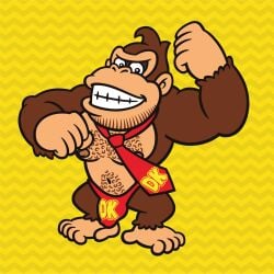 beard belly_hair big_muscles bodybuilder bulge bulge_through_clothing bulge_under_clothes donkey_kong donkey_kong_(character) donkey_kong_(series) gay hairy_chest hairy_male male male_only manly manly_gay muscles muscular muscular_male non-human non-human_head non-human_only swimsuit toony
