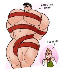 bara bara_tits big_breasts big_muscles big_pecs clark_kent jimmy_olsen male_only nandarazzi ribbon superman