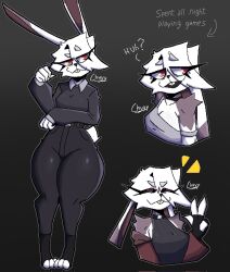big_ass big_breasts big_butt big_thighs big_titties breasts bunny_ears bunny_girl bunny_tail chuyy clothing curvaceous curvaceous_female curvaceous_figure curvy curvy_figure curvy_hips female female_focus female_only original original_character reference_sheet white_fur