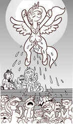 2019 alicorn crotchboobs equid equine feathered_wings feathers female feral flying friendship_is_magic greyscale group hair hi_res horn horse mammal masturbation monochrome my_little_pony pony princess_cadance_(mlp) princess_celestia_(mlp) princess_luna_(mlp) pussy twilight_sparkle_(mlp) wangkingfun wings