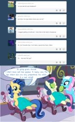 ask bonbon_(mlp) crotchboobs cucumber cucumber_monocle dead_source earth_pony female flashequestria lotus_blossom mare milky_way_(mlp) my_little_pony oc pony spa sweetie_drops tumblr