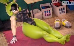 2022 3d 3d_(artwork) absurd_res anthro barefoot big_breasts blender_(disambiguation) breasts coel3d digital_media_(artwork) feet female gym_clothes hi_res idw_comics idw_publishing latex mobian_(species) nipples nude pussy sega sharp_teeth solo sonic_(series) sonic_the_hedgehog_(comics) sonic_the_hedgehog_(idw) sonic_the_hedgehog_(series) surge_the_tenrec tagme teeth thick_thighs
