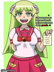 clara_valac green_hair mairimashita!_iruma-kun shawdracko smile tagme