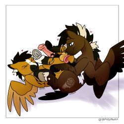 anal animal_genitalia animal_penis anus ball_lick balls blush bowie_(yasuno) cutie_mark duo equid equine equine_genitalia equine_penis feral genitals hasbro hi_res hooves licking male male/male mammal my_little_pony mythological_creature mythological_equine mythology oral pegasus penis ransom_mustang rimming sex tongue underhoof wings yamatopawa
