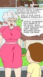 1boy1girl 1male1female adult_swim big_ass big_breasts color colored colored_skin deuscartoon explicit full_color grandmother incest morty_smith portuguese_text rebeca_kinslley rick_and_morty uncensored