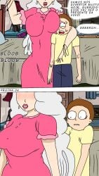 1boy1girl 1male1female adult_swim bed bedroom big_ass big_breasts color colored colored_skin deuscartoon explicit full_color grandmother incest morty_smith rebeca_kinslley rick_and_morty uncensored