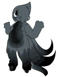 black_and_white black_body blot_(dandy's_world) chubby chubby_belly cuntboy cuntboy_only dandy's_world ink l0lbeep mime no_background no_shading non-sexual_nudity pussy roblox solo