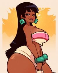 1girls ass breasts chel dark-skinned_female dark_skin female female_focus female_only large_breasts legendofnerd looking_at_viewer midriff solo the_road_to_el_dorado thick_thighs thighs wide_hips