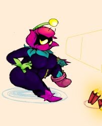 big_ass big_breasts big_butt boots brawl_stars breasts curvy curvy_figure female_only flower gloves glowing_eyes large_ass large_breasts lily_(brawl_stars) mask no_mouth plant plant_girl poggopinpanpun taller_girl voluptuous voluptuous_female yellow_eyes