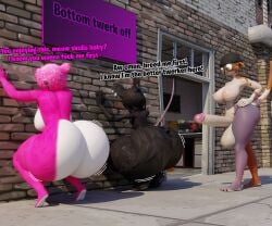 1futa 2girls 3d anthro ass booty bottom bottoms camille_(fortnite) cat_ears cat_tail catgirl cock ctgiantess cuddle_team_leader feline fortnite fortnite:_battle_royale futa_on_female futa_only futanari futanari_focus happy happy_futa hard hard_cock horny horny_dom horny_futa horny_sub looking_surprised meow_skulls_(fortnite) pink pink_body pink_fur pink_hair pink_skin rat rat_girl rat_humanoid rat_tail text tilted_towers twerk twerker twerking twerking_bottom twerking_position wall wall_sex wall_twerk