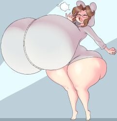 angstrom female_only glasses hoodie hyper_breasts thick_thighs wide_hips yawn