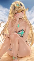 breasts core_crystal female female_human female_only magion02 mythra nintendo white_skin xenoblade_(series) xenoblade_chronicles_2