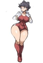 ai_generated alternate_costume big_breasts curvaceous diantha_(pokemon) female female_focus female_only full_body jacket mullon novelai pokemon pokemon_xy shorts solo solo_female thick_thighs