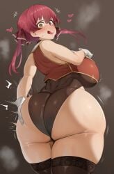 big_ass big_breasts breasts female gigantic_ass hololive houshou_marine huge_ass ofu ofu59 red_hair spanking spanking_ass spanking_own_ass tagme thick_thighs virtual_youtuber wide_hips