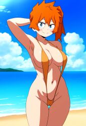 ai_generated alternate_costume breasts female female_only itsuka_kendou my_hero_academia nai_diffusion ryu_ai sling_bikini solo stable_diffusion swimsuit