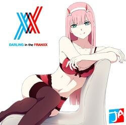 darling_in_the_franxx horns j_adsen lingerie pink_hair tagme thighhighs zero_two_(darling_in_the_franxx)