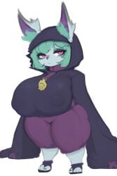 big_breasts female female_only huge_breasts league_of_legends massive_breasts shortstack solo thick_thighs ttt_ia23 vex_(league_of_legends) wide_hips yordle