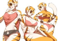 1girls big_ass big_breasts breasts bubble_butt cleavage feline female furry huge_ass huge_breasts mei_xiang mx99926 original panties thick_thighs tiger tiger_girl wide_hips