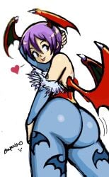 1girls ass big_ass bonyungus capcom darkstalkers leotard lilith_aensland pantyhose succubus wings