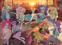 2024 8girls applejack_(eg) city_background cityscape clothed_female emeraldblast63 equestria_girls female female_only fluttershy_(eg) harem hasbro looking_at_viewer makeup multiple_girls my_little_pony pinkie_pie_(eg) rainbow_dash_(eg) rarity_(eg) sci-twi starlight_glimmer sunset_shimmer twitter_link