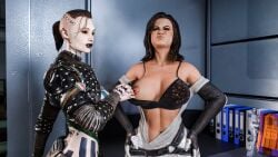 2girls 3d big_ass big_breasts bioware breasts bust busty chest curvaceous curvy curvy_figure electronic_arts female female_focus hips hourglass_figure huge_ass huge_breasts jack_(mass_effect) large_ass large_breasts legs light-skinned_female light_skin mass_effect mature mature_female mehlabs miranda_lawson slim_waist thick thick_hips thick_legs thick_thighs thighs top_heavy voluptuous waist wide_hips