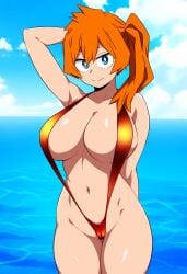 ai_generated alternate_costume breasts female female_only itsuka_kendou my_hero_academia nai_diffusion ryu_ai sling_bikini solo stable_diffusion swimsuit