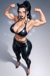 ai_generated armpit_fetish armpits arms_up big_breasts breasts female female_only goth goth_girl high_heels muscular muscular_female nico_robin one_piece themix182