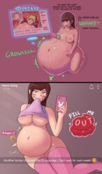 absolutevl asian belly big_belly blonde_hair blue_eyes breast_expansion breasts brown_hair burp burping clothing comic d.va death digestion emoji exhibitionism fatal_vore female hana_song huge_belly internal_view livestream mercy microphone nipples nude oral_vore overwatch partially_clothed pink_eyes post_vore same_size_vore sequence skimpy snuff social_media stomach stomach_bulge stomach_noises underboob vore weight_gain