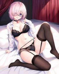 ai_generated breasts cleavage fate/grand_order fate_(series) female female_focus female_only glasses mash_kyrielight mashu pink_hair purple_eyes shielder_(fate) shielder_(fate/grand_order) short_hair solo type-moon zakuro3d