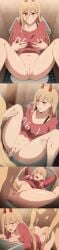 1boy 1girl bathroom bathroom_scene_(chainsaw_man) censored chainsaw_man comic cum_in_pussy denji_(chainsaw_man) doggy_style hara_(harayutaka) power_(chainsaw_man) straight vagina vaginal_penetration vaginal_sex