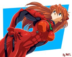 1girls abs asuka_langley_sohryu biceps big_breasts blue_eyes breasts busty female hair hand_on_hip large_breasts long_hair matl muscles muscular muscular_arms muscular_female muscular_legs muscular_thighs neon_genesis_evangelion plugsuit pose posing red_hair