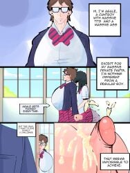 1cuntboy 1futa agale casual casual_sex clothed clothing cum cum_on_ass cuntboy fucked_from_behind futa_on_cuntboy futanari genderswap_(mtf) glasses happy huge_breasts human light-skinned_futanari light_skin massive_breasts mostly_clothed school school_uniform schoolgirl standing text unaware vi_wesker