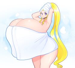 artist_name cassie_(theycallhimcake) female hyper hyper_breasts original_character tagme theycallhimcake towel twitter_link