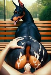 ai_generated animal animal_fucking animal_genitalia animal_thick_thighs anus ass canine cowgirl_position cum cum_in_pussy cum_inside cum_on_ass cum_on_body cum_on_penis doberman doberman_pinscher dobermann domestic_dog dominant_female dominant_feral feral feral_penetrated fluffy fluffy_tail hand_on_butt holding human human_on_feral human_penetrating human_penetrating_feral interspecies male_on_feral public public_nudity public_sex rogerl4d2 submissive_male tail zoophilia