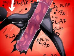 anal anal_sex anal_sex ass blur(blurdevil) blurdevil breasts breasts_out butt_sex devil devil_tail original original_character plap plapping red_background shiny_skin tagme text tremble_lines trembling trembling_legs white_outline x-ray