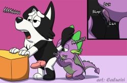 anal anal_oral_sex anal_sex anilingus anus anus_lick anus_licking ass ass_licking black_body black_fur black_tail bluey_(series) caluriri canid canine canis close_to_orgasm collie cub cub_on_cub friendship_is_magic gay gay_sex green_body green_eyes green_scales herding_dog licking_anus licking_ass licking_butt licking_sound_effect mackenzie_(bluey) mackenzie_border_collie male/male male_rimmed male_rimming male_rimming_male mammal moaning_in_pleasure my_little_pony one_ear_up oral oral_sex pastoral_dog penis purple_body purple_scales purple_tail rimjob rimming sex sheepdog spike_(mlp) two_tone_body two_tone_fur two_tone_tail white_body white_fur white_tail young young_male young_on_young