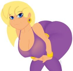 1girls 7los7 ass ass big_breasts blonde_hair breasts busty cleavage clothed clothed_female clothing cougar curvy earrings female female_focus female_only friendship_is_magic hasbro huge_ass huge_butt mature mature_female ms._harshwhinny_(mlp) my_little_pony smile smiling solo solo_female thick_thighs thighs transparent_background