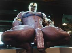 1boy balls bara barazoku big_penis completely_naked completely_naked_male completely_nude completely_nude_male dace_renders male male_only marvel marvel_comics muscular muscular_male naked naked_male nude nude_male penis purple_body purple_skin solo solo_male thanos