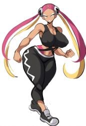 1girls ai_generated alternate_breast_size angry big_breasts dark-skinned_female dark_skin female female_focus female_only full_body mullon novelai plumeria_(pokemon) pokemon pokemon_sm solo team_skull thick_thighs