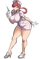 ai_generated big_breasts female female_focus female_only full_body mullon novelai nurse nurse_cap nurse_joy nurse_uniform pokemon solo solo_female syringe thick_thighs