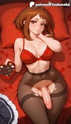 1futa 2026 ai_assisted ai_generated anime artist_name black_rose boku_no_hero_academia breasts brown_hair bust chocolate cock dick explicit flower futa_only futanari heart-shaped_chocolate hi_res high_quality high_resolution highres light-skinned_futa mole my_hero_academia ochaco_uraraka ochako_uraraka pantyhose patreon patreon_username penis petals pillow red_flower red_rose rose rose_petals solo stable_diffusion torn_clothes torn_legwear tsukoneko uncensored uraraka_ochaco uraraka_ochako valentine valentine's_day valentines_day watermark