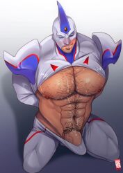 abs bara biceps big_bulge big_penis blush bulge clothing doctor_anfelo duel_monster elemental_hero_neos male male_nipples male_only manly mature_male muscular_male nipples pecs penis sweat sweating tight_clothing wet yu-gi-oh! yu-gi-oh!_gx