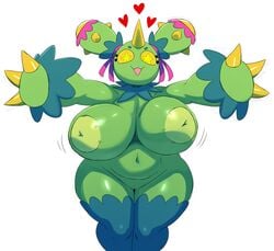 1girls :3 absurd_res accessory anthro anthrofied belly big_belly big_breasts breasts chubby cute cute_face deep_navel female flora_fauna front_view green_skin hair_accessory heart hi_res huge_ass huge_breasts inverted_nipples mags_(hambor12) maractus navel nintendo nipples nude open_mouth original_character overweight overweight_female plant pokémon_(species) pokemon pokemon_bw pussy simple_background solo solo_focus sssonic2 star_eyes thick_thighs video_games voluptuous wholesome wide_hips