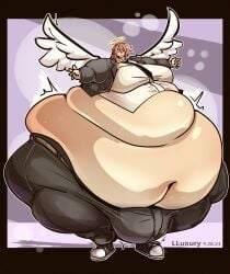 angel angel_devil_(chainsaw_man) bulge chainsaw_man femboy halo hyper_ass hyper_belly hyper_bulge hyper_butt lluxury monobutt suit