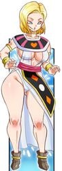 1girls android_18 blonde_hair blue_eyes cameltoe cleavage cosplay curvy dragon_ball erect_nipples female god_of_destruction goddess_of_destruction huge_areolae huge_ass huge_breasts loincloth pinkpawg puffy_nipples short_hair thick_lips voluptuous wide_hips