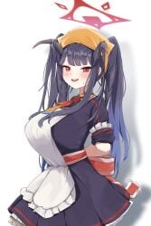 1girl big_breasts blue_archive fuuka_(blue_archive) horns huge_breasts lit long_hair solo solo_female