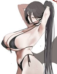 1girls blue_archive breasts female female_focus female_only hasumi_(blue_archive) hasumi_(swimsuit)_(blue_archive) large_breasts light-skinned_female light_skin solo thick_thighs thighs toma_(toma50) white_background wide_hips